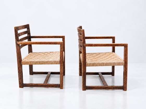 Modernist vintage armchairs (2 pieces in stock), Wood, Brown (photo 7 of 8)