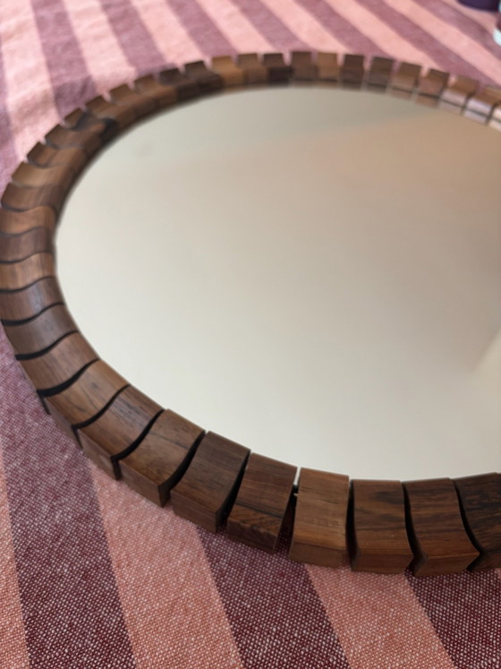 Miroir danois du milieu du siècle, Bois, Marron (photo 5 sur 5)