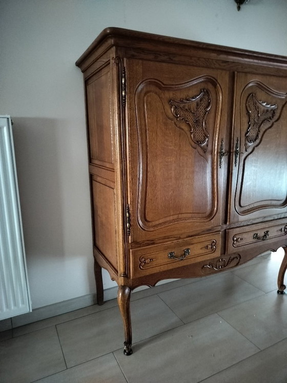 Armoire de rangement en bois avec sculptures, Armoires de rangement, Métal, Marron, Klassiek (photo 4 sur 7)