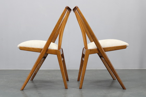 Image 1 of 1970 Ensemble de quatre chaises de salle à manger en hêtre, Allemagne de l'Ouest