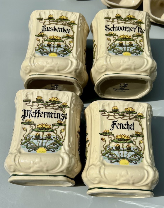 Image 1 of Heer - Tea container/box (4) - ceramic - hand-painted Germany - - 1960-1970