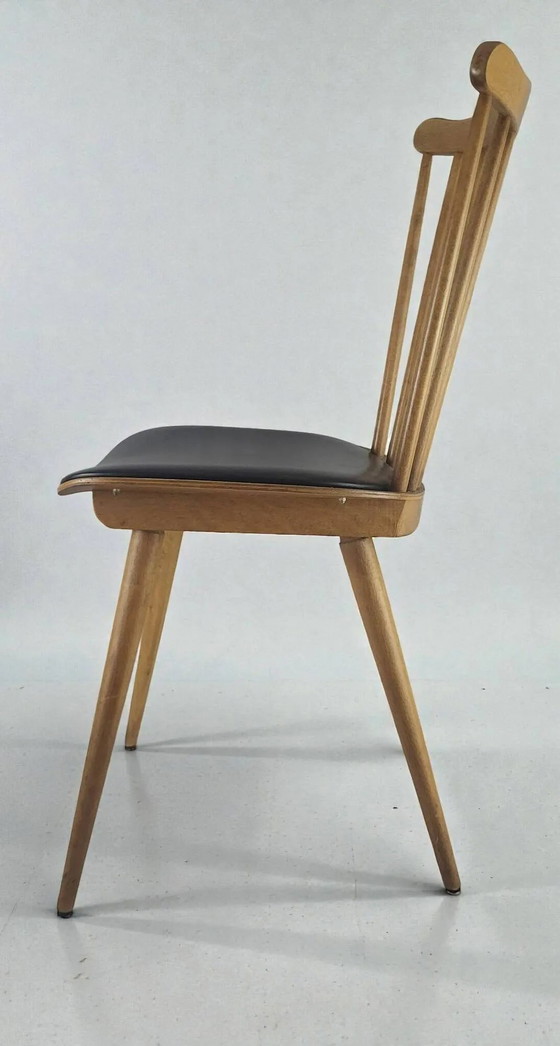 Menuet Stuhl von Baumann, 1960 – Esszimmerstühle, Wood, Skai (photo 6 of 8)