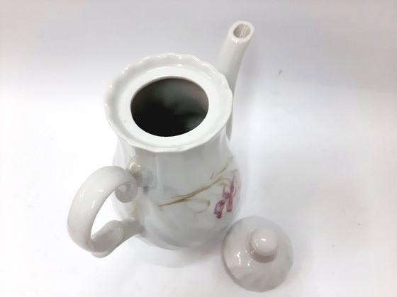 Image 1 of Vintage porseleinen koffie-/theekan met deksel, porseleinen kan