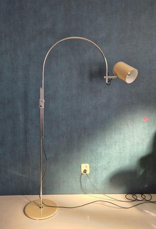 Vintage Floor Lamp / Gepo 1970s / Arc Lamp Ivory