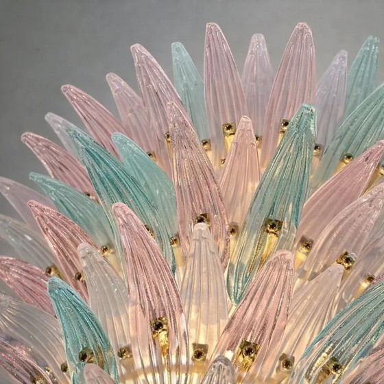 Image 1 of Contemporary Sputnik Murano Style Glass "Palmetta" Multicored Italian Chandelier