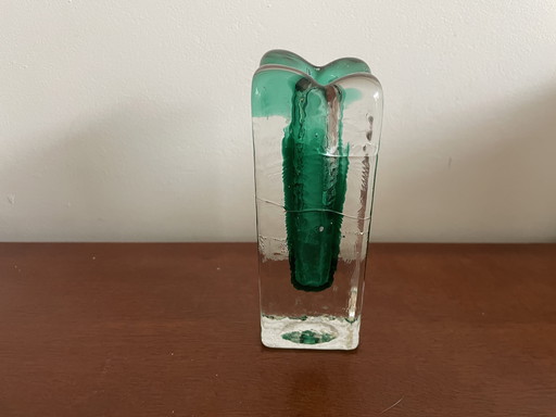 Schott Zwiesel  - Vintage Groen Ijsblok Glazen Solifleur Vaasje