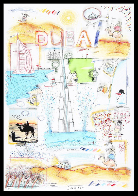 Image 1 of Schlote, Wilhelm - Dubai - Firmato a mano - Giclée su carta di cotone