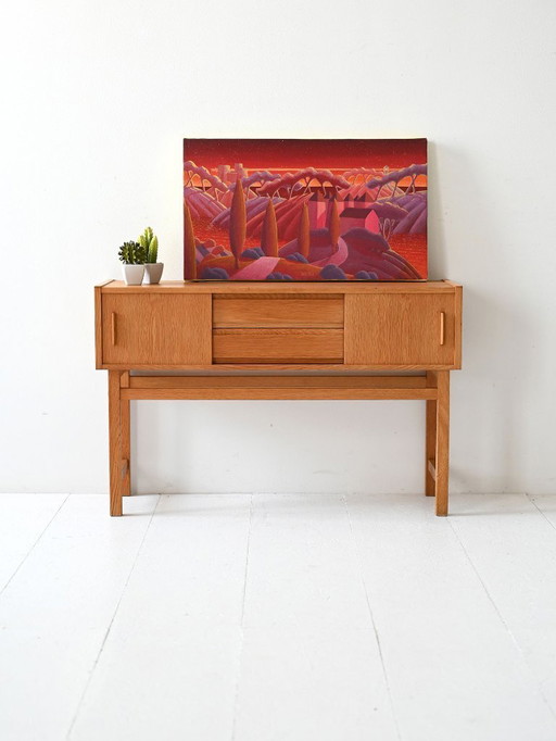 Vintage Scandinavian Entryway Cabinet in Light Teak