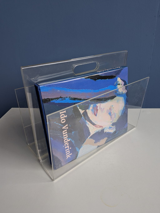 Portariviste/porta dischi in plexiglass vintage