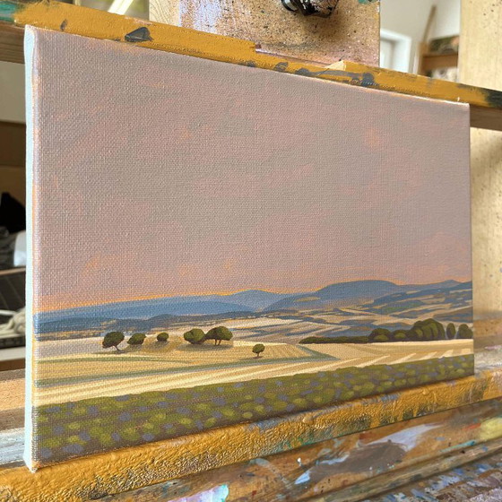 Image 1 of Mosaico di Campi, pezzo unico, dipinto, dipinto a mano, pezzo unico, 30 x 20 cm, pittura acrilica su tela