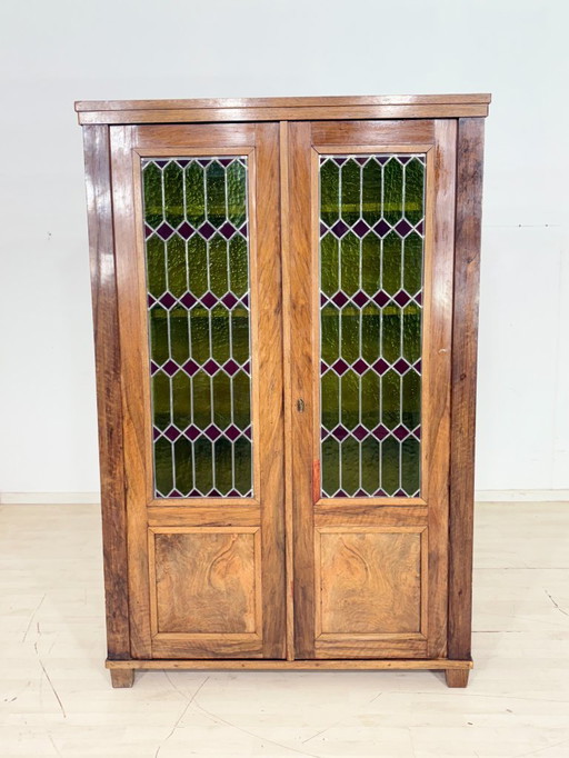 Very beautiful Louis Philippe fan-shaped cabinet/bookcase, circa 1880