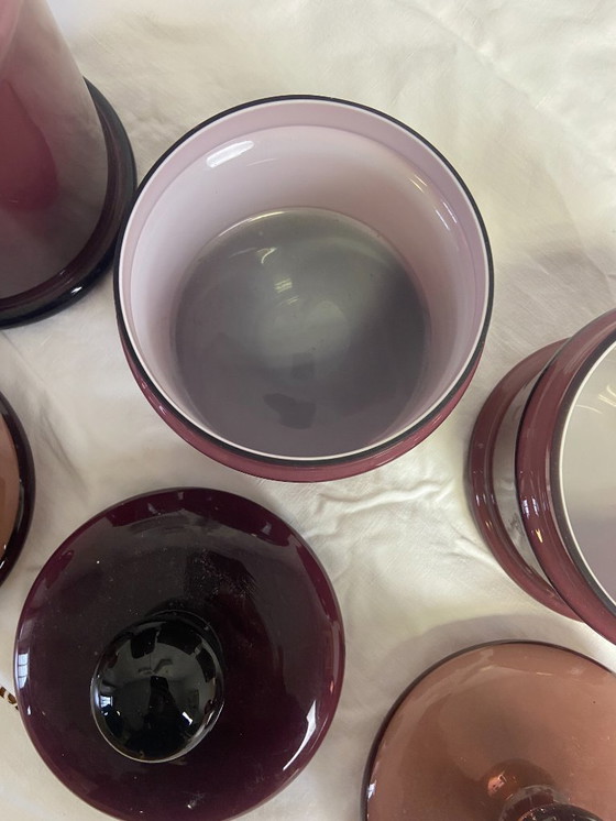 Image 1 of Set di 3 bicchieri vintage in vetro opalino