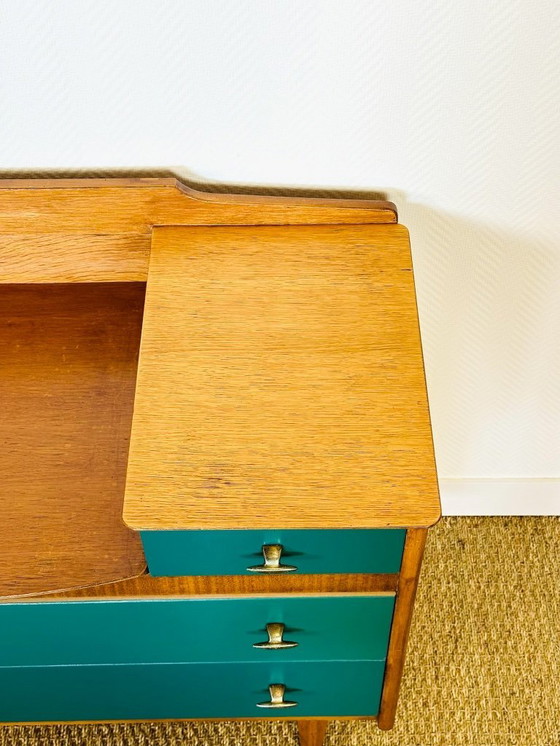 Image 1 of Vintage eikenhouten kaptafel, 1950