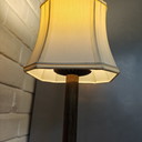 Vintage Hollywood Regency Brass Table Lamp with Original Eight-Sided Shade