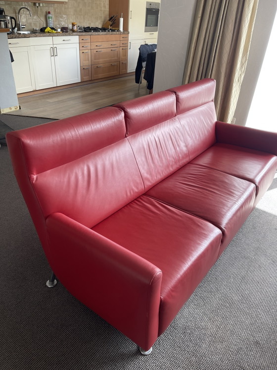 Image 1 of Canapé design 3 places en cuir Leolux Rooby – état impeccable – 2x