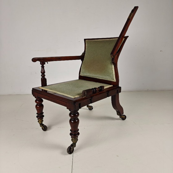 Rare Victorian Adjustable Armchair By J. Alderman, London – Wood (photo 13 of 15)