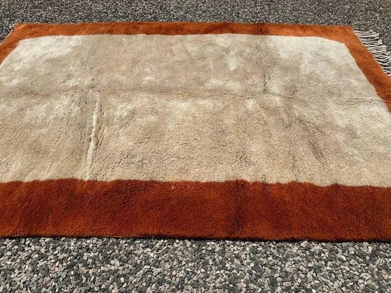 Tapis Mrirt marocain terracotta et beige 340x230 cm – motif encadré – Laine, Coton, Bohemian (photo 7 of 15)