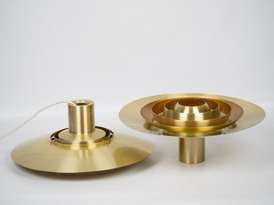 Image 1 of Pair of 2 Danish vintage P376 lamps by Bonderup and Thorup, Nordisk Solar, 1964