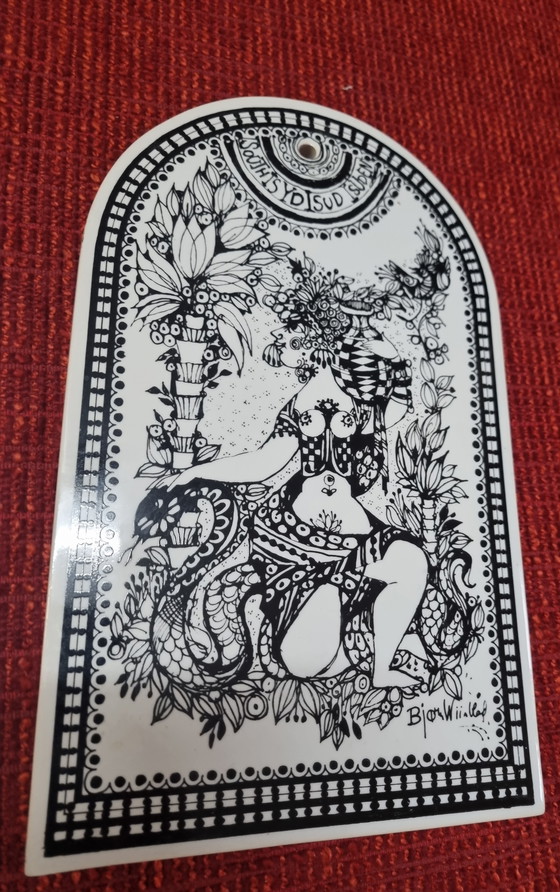 Image 1 of Cerámica de pared “Las cuatro direcciones del viento” de Bjørn Wiinblad Rosenthal