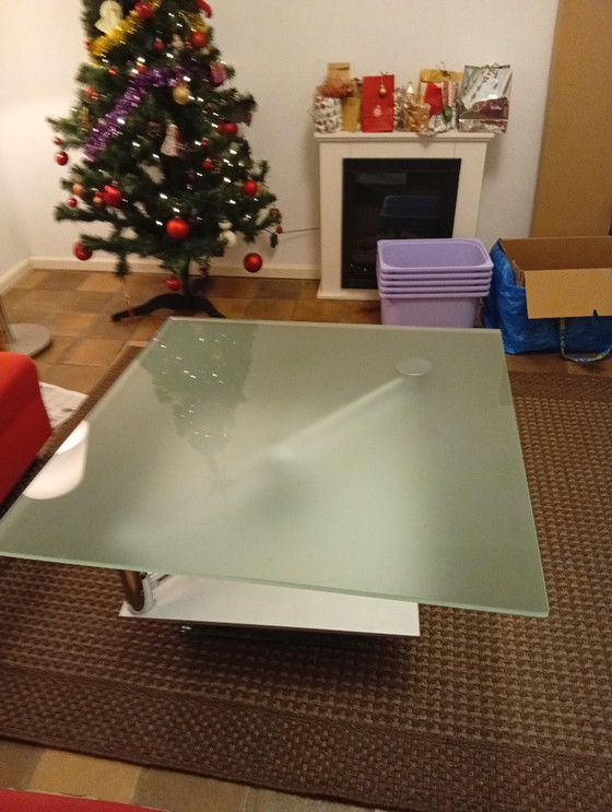 Image 1 of Table basse en verre, hauteur réglable | Design : Ronald Schmitt