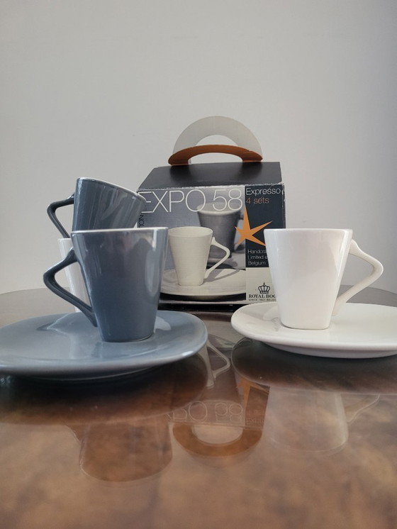 Image 1 of Expo 58 Royal Boch set da caffè espresso 4, Belgio, riedizione 2008