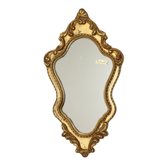 Kleiner Deknudt Wappenspiegel Blattgold Vergoldet Barock Stil 45cm – Glass, Wood (photo 2 of 18)
