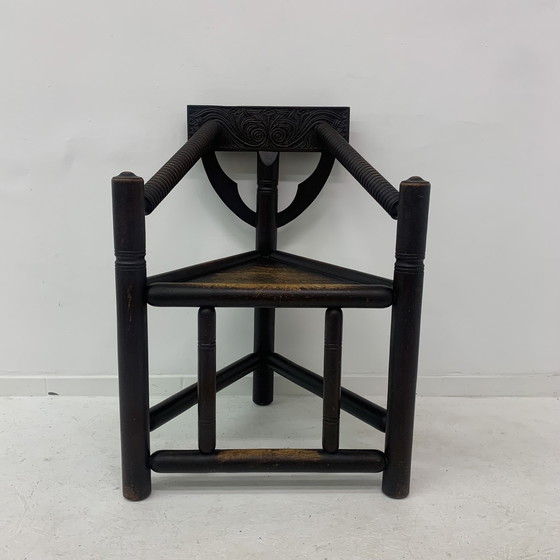 Image 1 of Poltrona treppiede Munk svedese in rovere massello, anni '60