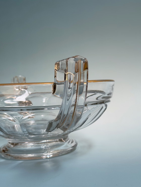 Image 1 of Val Saint Lambert - Bol Art Déco - Luxval - Décoration dorée