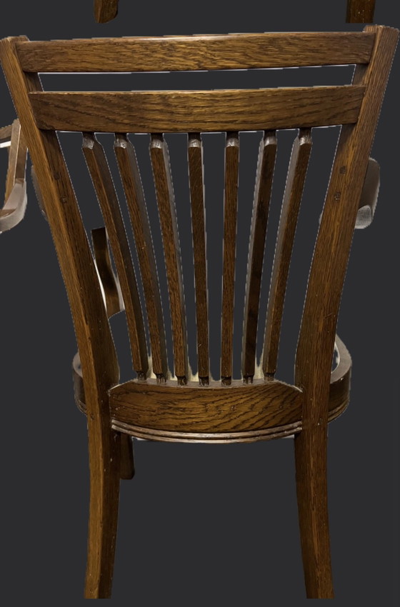Image 1 of 4 Bannink jugendstil eiken eetkamer armstoelen 