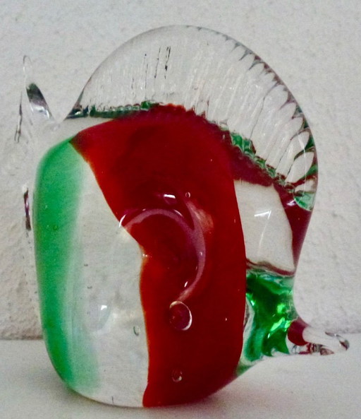3x Glazen Siervissen van Murano (stijl) in mooie heldere kleuren.
