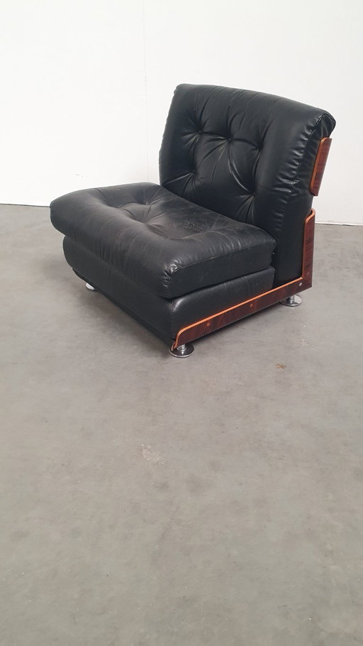 Poltrona vintage anni '70 in compensato di palissandro