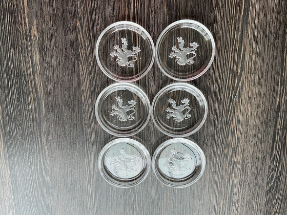 Image 1 of 6 posavasos de cristal Val-Saint-Lambert