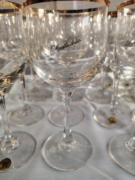 Marcello Aglieri gold-edged crystal glasses