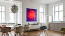Tentoonstellingsstuk – Conceptuele kunst Abstracte magenta kleuren | 95 × 95 cm | 5 mm acrylglas | Hedendaagse neonkunst