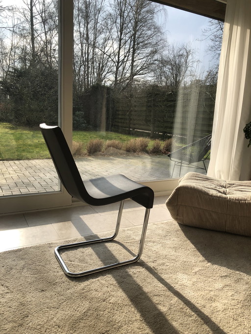 Bonaldo Skip Design Chairs - Set of 8 - Italian Top Design in Leather and Chrome