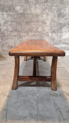 Image 1 of Vintage jaren 70 Brutalist coffee table salontafel uit Acacia hout