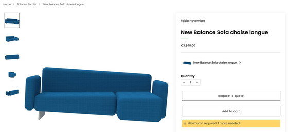 Image 1 of Lensvelt New Balance Sofa Chaiselongue von „Fabio Novembre“