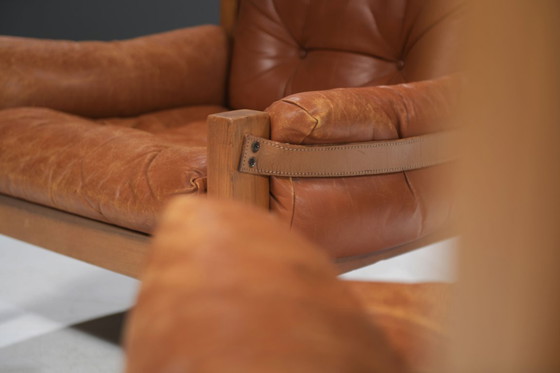 Image 1 of Vintage S15 fauteuils van leer, ontworpen door Pierre Chapo - Atelier Chapo, Frankrijk, 1967.