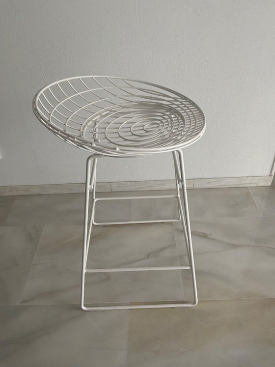 Pastoe KM06 Wire Bar Stool, Barhocker, Metall, Weiß, Modern (Foto 5 von 7)