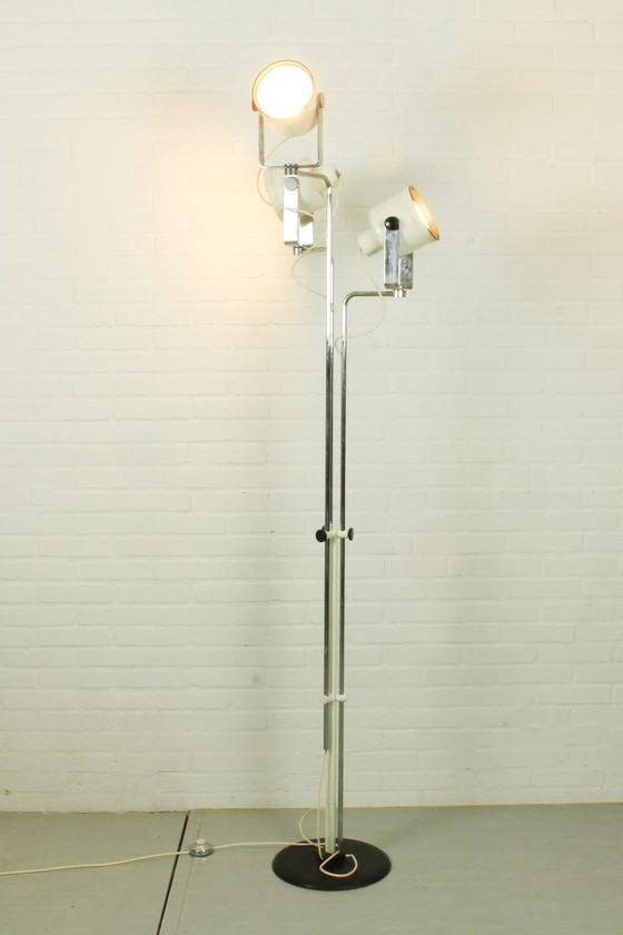 Image 1 of Zeldzame verstelbare vloerlamp van Pio Luigi Brusasco & Giovanni Torretta voor Luci Illuminazione, Italië, 1970.