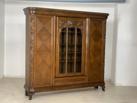 Image 1 of Wilhelminian style bookcase living room cupboard antique around 1900