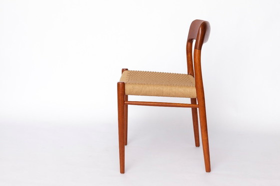 Image 1 of Sedia Niels Otto Møller, modello 75 (anni '50) – con riparazione – design danese vintage di metà secolo con nuova seduta in 