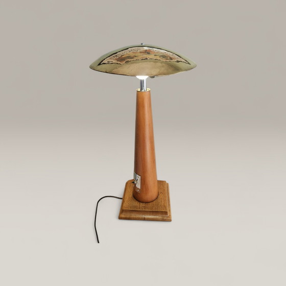 Image 1 of Vintage table lamp in wood and metal – Modernist design, 1950s