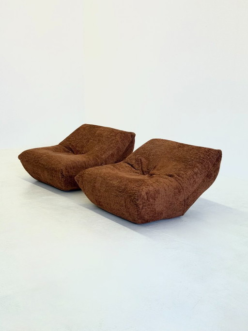 Chaises longues Papillon de Guido Maria Rosati pour Giovannetti en brun rouille