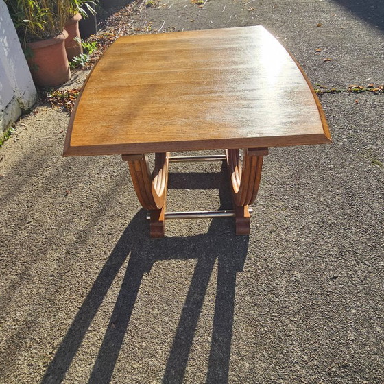 Image 1 of Französischer Art-déco-Esstisch – Ausziehbarer antiker Esstisch – 1920er Jahre