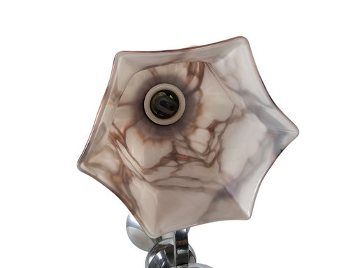 Design olandese - stile Gispen - lampada a sospensione - ottone - vetro marmorizzato - Art Déco - anni '30