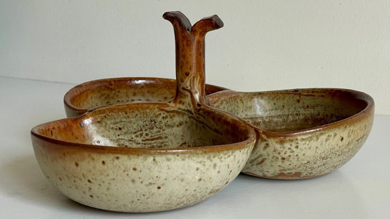 Image 1 of Piatto da antipasto in gres smaltato vintage