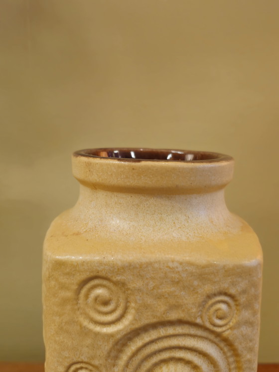 Image 1 of Vintage West Germany Vase Spiral Motif Sand