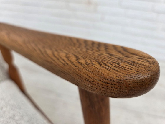 Anni '70, design scandinavo, sedia a dondolo con schienale alto, rivestita. – Sedie a dondolo, Tessile, Legno (photo 4 of 24)