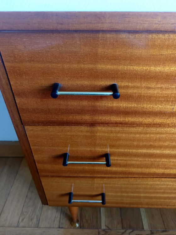 1950s mid-century vintage splayed leg chest of drawers – Wood (photo 14 of 22)